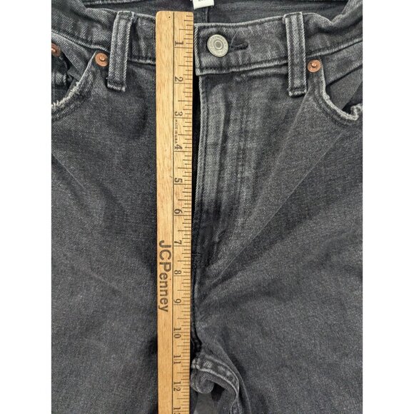 Abercrombie Fitch Jeans Womens Size 28 Black Ankle Straight High Rise Distressed - Picture 8 of 15